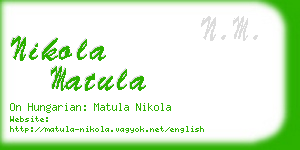 nikola matula business card